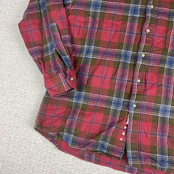 Pendleton Shirt Mens XL Red Button Up 100% Pure virgin Wool Plaid Flannel Casual - Picture 4 of 16